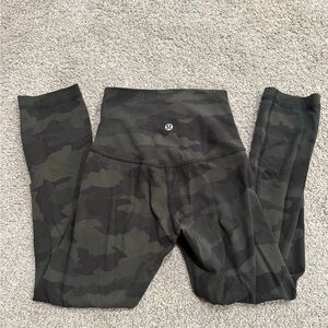lululemon athletica Camouflage Leggings - Black and Green